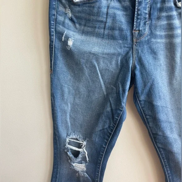 Good American Good Legs Crop High Rise Skinny Distressed Blue Jeans - Picture 3 of 6